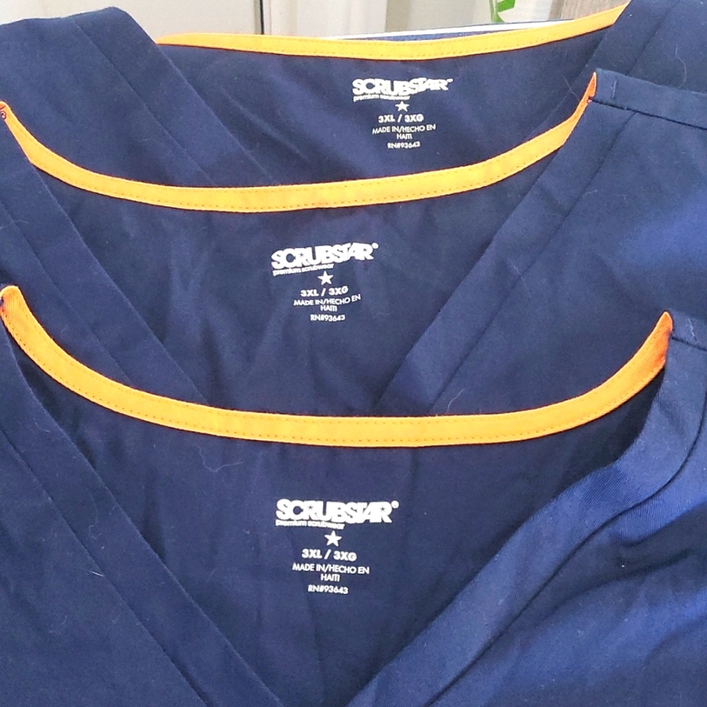 Scrubstar navy, 3xl tops
